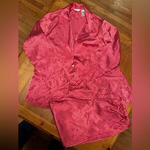 Adonna Red and White Striped Pajama Top